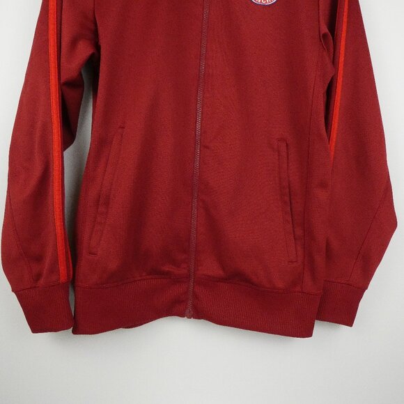 Adidas Jacket FC Bayern Munchen Soccer Mens S Red Full Zip Embroidered Rare - Picture 6 of 16